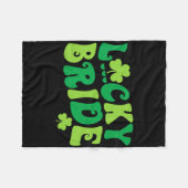 ラッキー花嫁新郎カップルお揃いのウェディング St Patr フリースブランケット (正面(横))