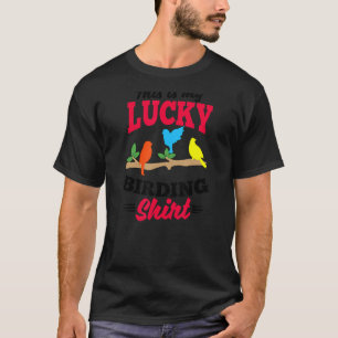 ラッキー野鳥観察バードウォッチング Tシャツ