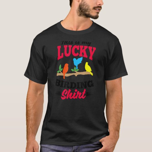 ラッキー野鳥観察バードウォッチング Tシャツ (正面)