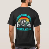 ラッキー魚釣りシャツアングラーのデザインを洗わない Tシャツ (裏面)