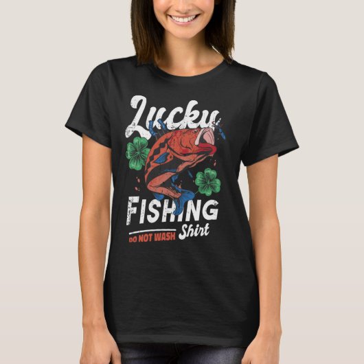 ラッキー魚釣りデバイス魚トラップを洗わない Tシャツ (正面)