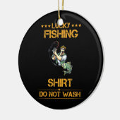 ラッキー魚釣りドウウォッシュおもしろい文字 セラミックオーナメント (左)