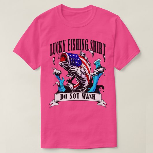 ラッキー魚釣りドノウォッシュフィッシャーマンウォータースポーツ Tシャツ (デザイン正面)