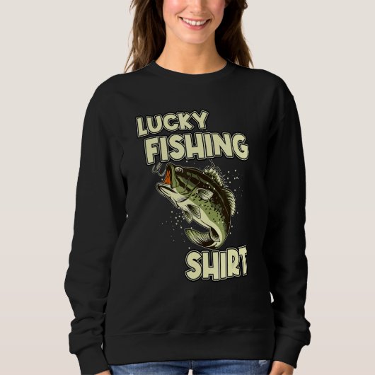 ラッキー魚釣りベース魚釣り スウェットシャツ (正面)