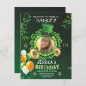 ラッキー６歳の誕生日おめでとう！セントパトリックの日だよ シーズンカード (正面/裏面)