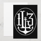 ラッキー13いかりクレストタトゥーパンクゴシックいかりT-Sh (正面/裏面)