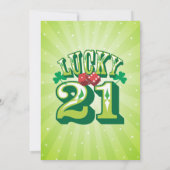 ラッキー21 -カスタム誕生日パーティーの招待 招待状 (裏面)