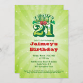 ラッキー21 -カスタム誕生日パーティーの招待 招待状 (正面/裏面)