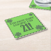ラッキー21th誕生日コースター スクエアペーパーコースター (アングル)