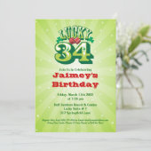 ラッキー34 -カスタム誕生日パーティーの招待 招待状 (スタンド正面)