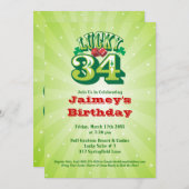 ラッキー34 -カスタム誕生日パーティーの招待 招待状 (正面/裏面)