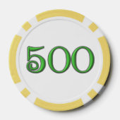 ラッキー4リーフアイリッシュクローバーイル500ストライプトランプのポーカーチップ ポーカーチップ (裏面)