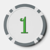 ラッキー4リーフアイリッシュクローバーグレー1ストライプトランプのポーカーチップ ポーカーチップ (裏面)