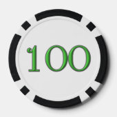 ラッキー4リーフアイリッシュクローバーbl 100ストライプトランプのポーカーチップ ポーカーチップ (裏面)