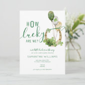 ラッキー4リーフクローバーセントパトリックアイルランドの赤ちゃんシャワー 招待状 (スタンド正面)