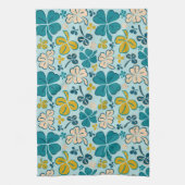 ラッキー4葉シャムロッククローバーセントパトリックの日 キッチンタオル (縦)