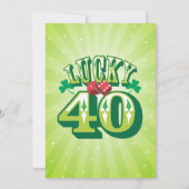 ラッキー40 -カスタム誕生日パーティー招待状 招待状 (裏面)