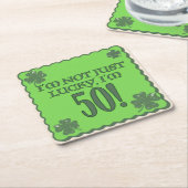 ラッキー50th誕生日コースター スクエアペーパーコースター (アングル)