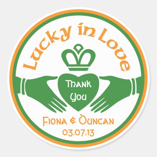 ラッキー・アイリッシュ結婚・St patricks day・サンキュー ラウンドシール (正面)
