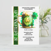 ラッキー・アイリッシュ・ビールのシャムロック・クローバー聖パトリックの日 招待状 (スタンド正面)