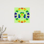 ラッキー・アイリッシュ | Shamrock Rainbow Poster ポスター (キッチン)