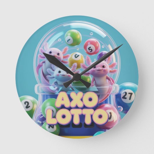 ラッキー アホロートル ラウンド壁時計 (正面)