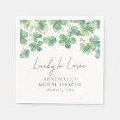 ラッキー・イン・ラブ シャムロック クローバー ブライダルシャワー スタンダードカクテルナプキン (正面)