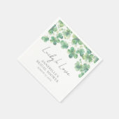 ラッキー・イン・ラブ シャムロック クローバー ブライダルシャワー スタンダードカクテルナプキン (角)