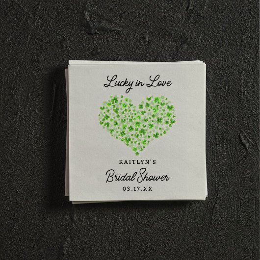 ラッキー・イン・ラブ セントパトリックデーのブライダルシャワー スタンダードカクテルナプキン