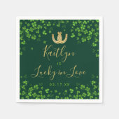 ラッキー・イン・ラブ セントパトリックデーのブライダルシャワー スタンダードカクテルナプキン (正面)