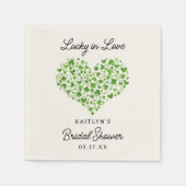 ラッキー・イン・ラブ セントパトリックデーのブライダルシャワー スタンダードカクテルナプキン (正面)