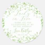 ラッキー・イン・ラブ セントパトリックデーのブライダルシャワー ラウンドシール (正面)