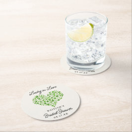 ラッキー・イン・ラブ セントパトリックデーのブライダルシャワー ラウンドペーパーコースター