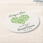ラッキー・イン・ラブ セントパトリックデーのブライダルシャワー ラウンドペーパーコースター (アングル)
