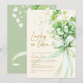 ラッキー・イン・ラブ セントパトリックデーのブライダルシャワー 招待状 (正面/裏面)