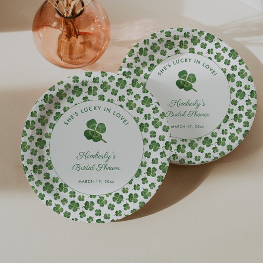 ラッキー・イン・ラブ セントパトリックデーの花嫁シャワーパーティー ペーパープレート