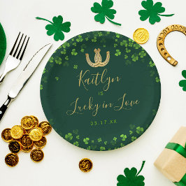 ラッキー・イン・ラブ セントパトリックデーの花嫁シャワー ペーパープレート