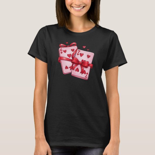 ラッキー・イン・ラブ:ハートの6と7 ヴィンテージ Tシャツ (正面)