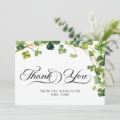 ラッキー・イン・ラブ ブライダルシャワー グリーン シャムロック サンキューカード (スタンド正面)