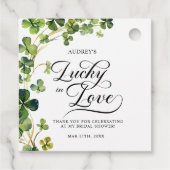 ラッキー・イン・ラブ ブライダルシャワー グリーン シャムロック フェイバータグ (裏面)