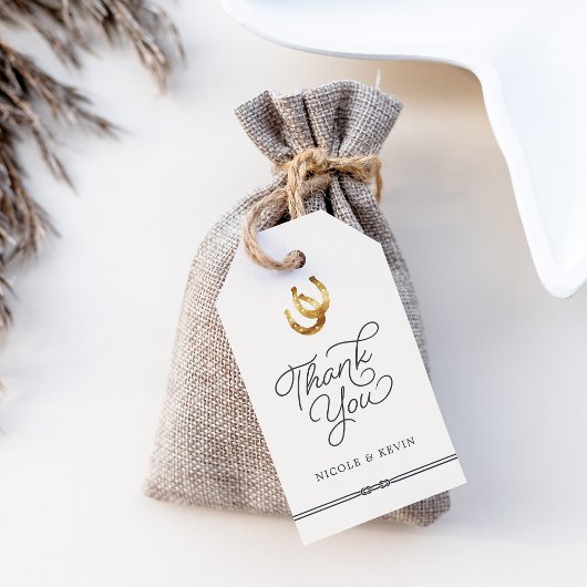 ラッキー・イン・ラブ |ホース素朴シューズ結婚式の引き出物 ギフトタグ