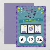 ラッキー・イン・ラブ 結婚式の日程をお知らせ セーブザデート (正面/裏面)