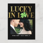 ラッキー・イン・ラブ|結婚式の案内状はがき 案内ポストカード (正面)