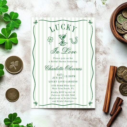 ラッキー・イン・ラブ St Patrick's Day ブライダルシャワー 招待状