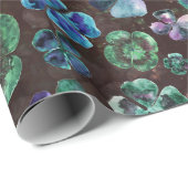 ラッキー ウォーターカラー 緑のクローバー ラッピングペーパー (ロールコーナー)