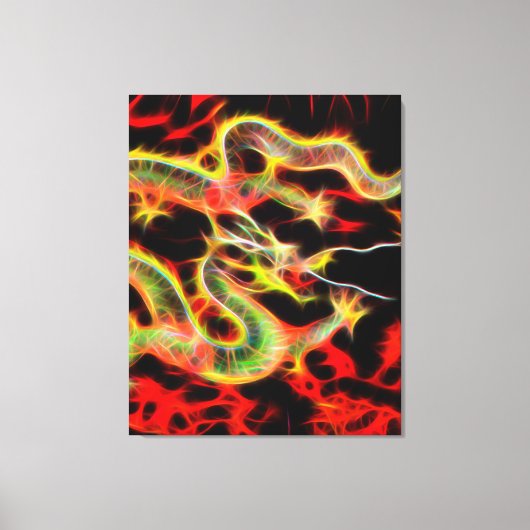 ラッキー・エネルギーのドラゴンファイヤー キャンバスプリント (正面)