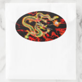 ラッキー・エネルギーのドラゴンファイヤー 楕円形シール (バッグ)