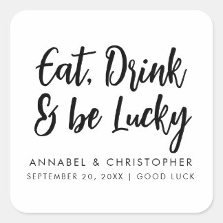 ラッキー カジノチップ 宝くじ券を食べ飲み、幸運を祈って スクエアシール