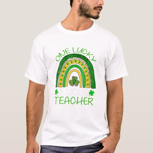 ラッキー・キンダー・ティーチャー・レインボー Tシャツ (正面)