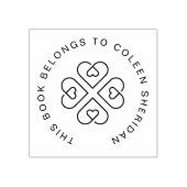 ラッキー・クローバーカスタムハートFrom The Library Book ラバースタンプ (インプリント)